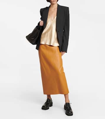 Falda midi de piel de tiro alto | Gabriela Hearst