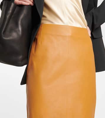 Falda midi de piel de tiro alto | Gabriela Hearst