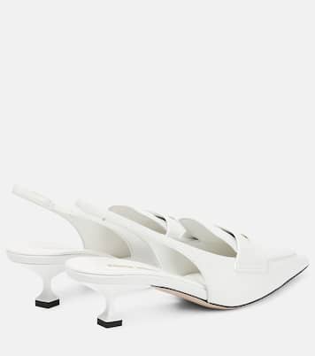 Mocassini slingback in pelle | Miu Miu