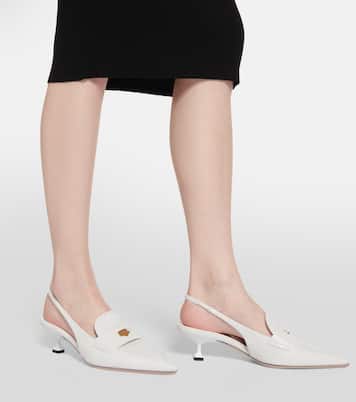 Mocassini slingback in pelle | Miu Miu
