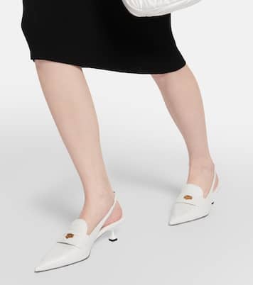 Mocassini slingback in pelle | Miu Miu