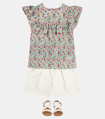 Top Bianca in cotone con stampa | Bonpoint