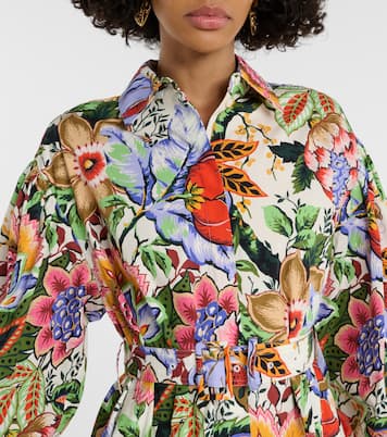 Vestido camisero midi de algodón floral | Etro