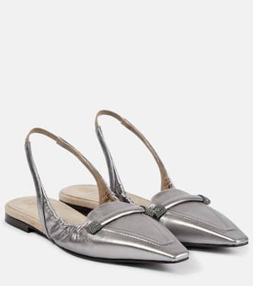 Ballerine slingback in pelle | Brunello Cucinelli