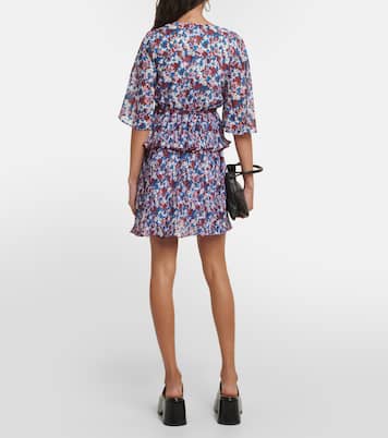Floral pleated georgette minidress | Ganni