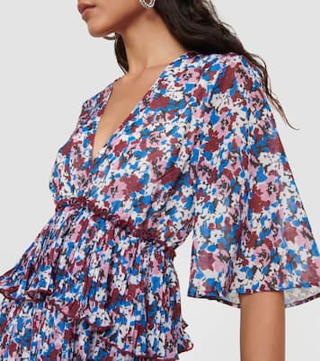 Floral pleated georgette minidress | Ganni