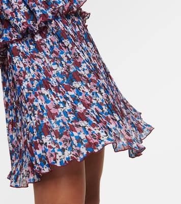 Floral pleated georgette minidress | Ganni