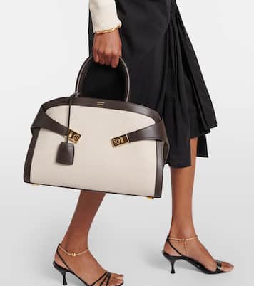 Hug Medium canvas and leather tote bag | Ferragamo