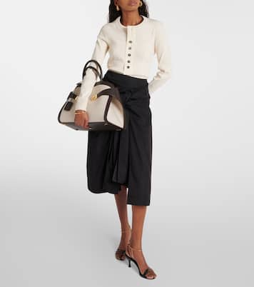 Hug Medium canvas and leather tote bag | Ferragamo
