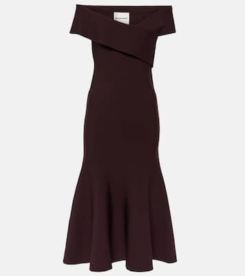 Asymmetric off-shoulder midi dress | Roland Mouret
