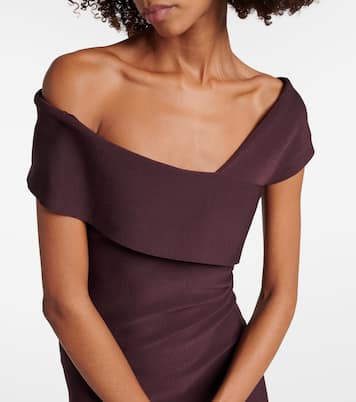 Asymmetric off-shoulder midi dress | Roland Mouret