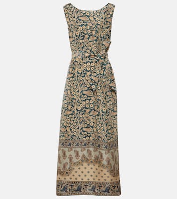 Robe longue Kiko imprimée en soie | Loro Piana