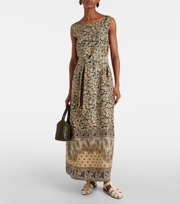 Robe longue Kiko imprimée en soie | Loro Piana