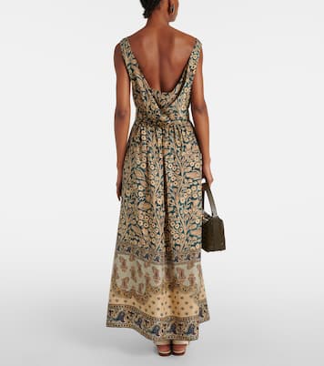 Robe longue Kiko imprimée en soie | Loro Piana