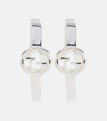 Orecchini a cerchio Interlocking G in argento sterling | Gucci