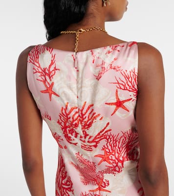 Barocco Sea silk satin minidress | Versace
