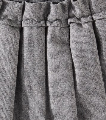 Pleated wool-blend skirt | Brunello Cucinelli Kids