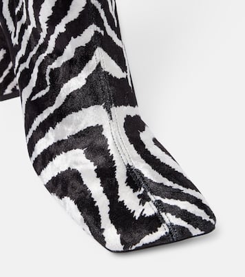 Bottes Marine Stretch 95 en velours | Amina Muaddi