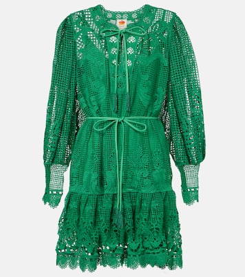 Vestido corto Tropical Flight Green de guipur | Farm Rio