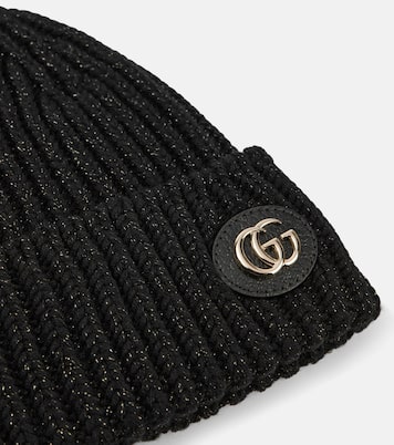 Double G wool-blend lamé beanie | Gucci