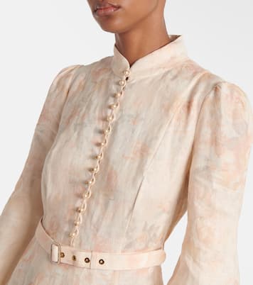 Abito midi in lino con stampa | Zimmermann