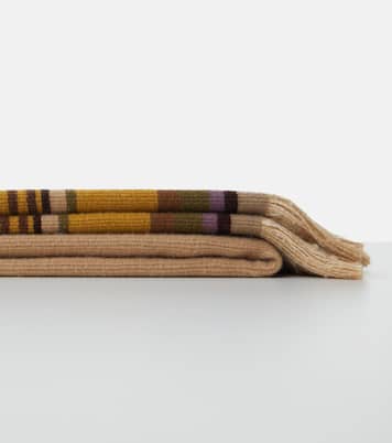 Grottesco striped silk and wool-blend blanket | The House of Lyria