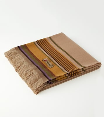 Grottesco striped silk and wool-blend blanket | The House of Lyria