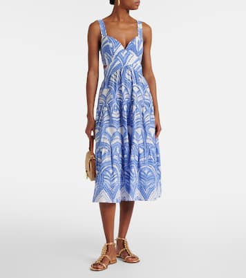 Abito midi Coco in cotone con stampa | Poupette St Barth