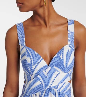 Abito midi Coco in cotone con stampa | Poupette St Barth