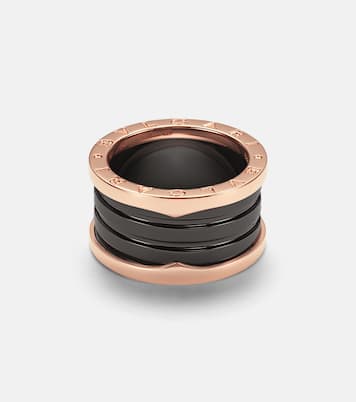 Bague B.zero1 en or rose 18 ct et céramique | Bvlgari