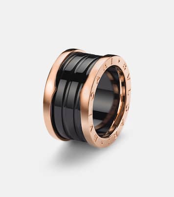 Bague B.zero1 en or rose 18 ct et céramique | Bvlgari