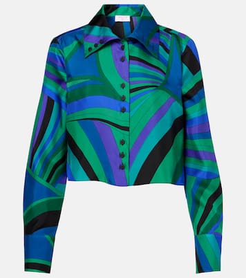 Iride cropped silk shirt | Pucci