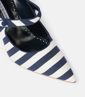 Escarpins Mary Jane Campari 90 rayés | Manolo Blahnik