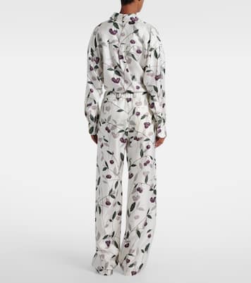 Printed silk twill wide-leg pants | Stella McCartney