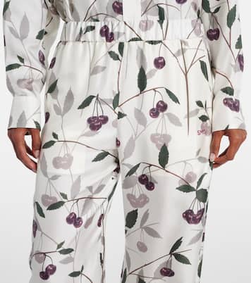 Printed silk twill wide-leg pants | Stella McCartney