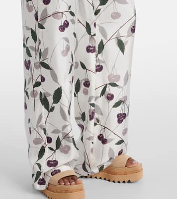 Printed silk twill wide-leg pants | Stella McCartney