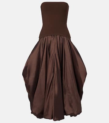 Izzy strapless taffeta midi dress | Simkhai