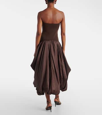 Izzy strapless taffeta midi dress | Simkhai