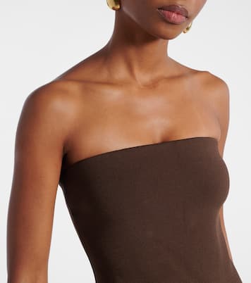 Izzy strapless taffeta midi dress | Simkhai