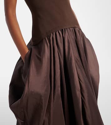 Izzy strapless taffeta midi dress | Simkhai