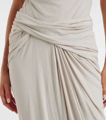 Draped cotton-blend jersey maxi skirt | Entire Studios