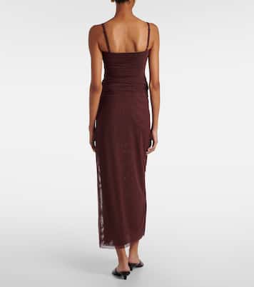 Falda midi de jersey de tiro alto  | SIR