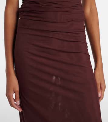 Falda midi de jersey de tiro alto  | SIR