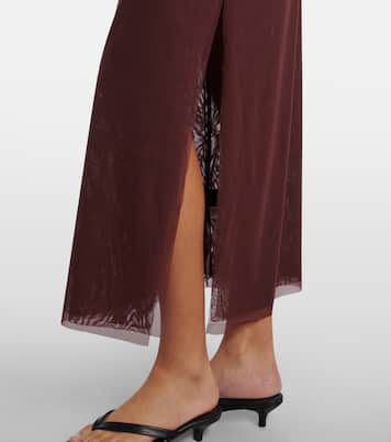 Falda midi de jersey de tiro alto  | SIR