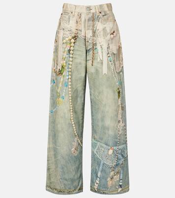 1981 printed mid-rise wide-leg jeans | Acne Studios