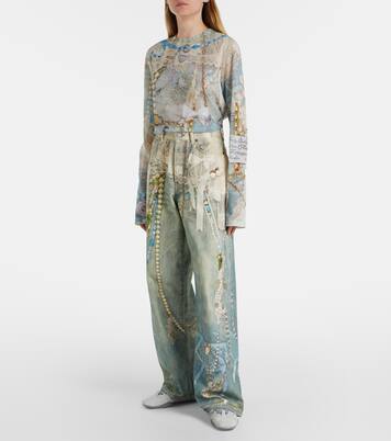 1981 printed mid-rise wide-leg jeans | Acne Studios