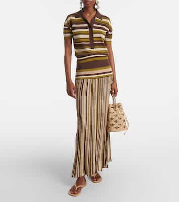 Gonna lunga Citara in misto cotone plissé | Faithfull