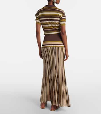 Gonna lunga Citara in misto cotone plissé | Faithfull