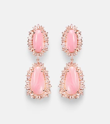 Pendientes de oro rosa de 18 ct con ópalo y diamantes | Suzanne Kalan