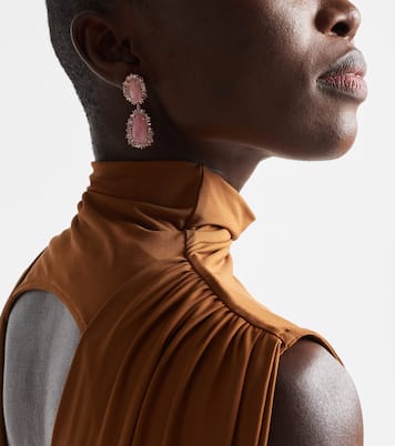 Pendientes de oro rosa de 18 ct con ópalo y diamantes | Suzanne Kalan